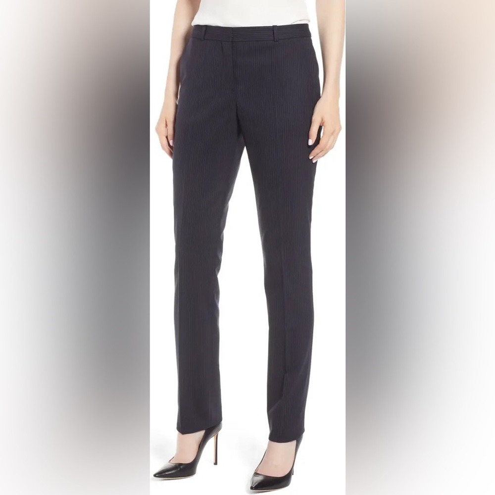 NWT Boss Titana Tonal Stripe Stretch Wool Trousers